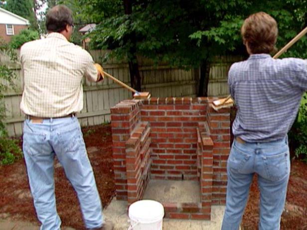 BBQ barbecue with their own hands made of bricks. Barbecue projects