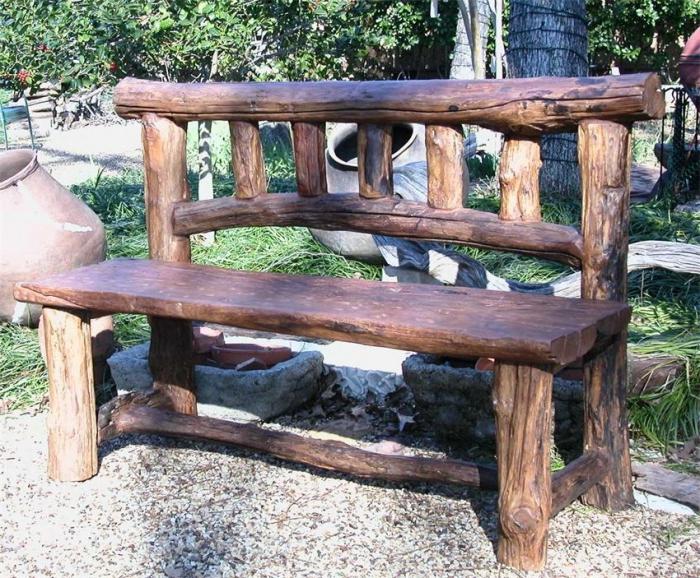 We make decorative benches from a log with our own hands