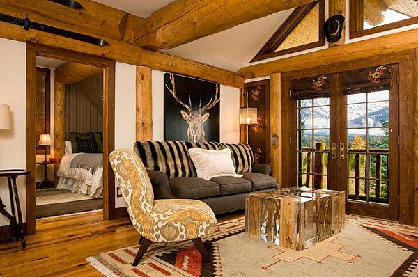 rustic style in the interior of a country house