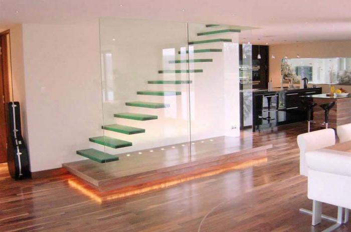 The angle of the stairs in the house