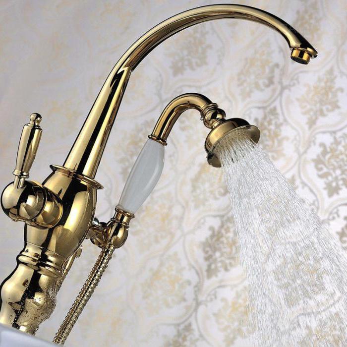 bathtub faucet with shower fitting