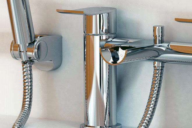 bathtub faucet with shower white