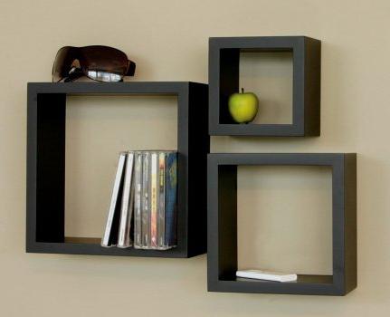 Wall shelf in the interior of the apartment