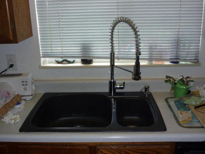 kitchen sink from artificial stone photo