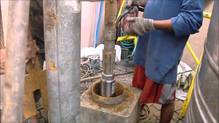 Installation of the pump in the well. Installation, self-connection