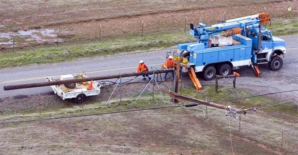 installation of poles for electricity