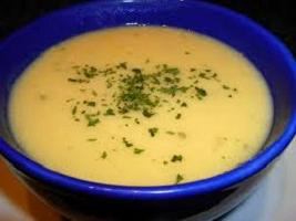 cheese soup made of melted cheese 