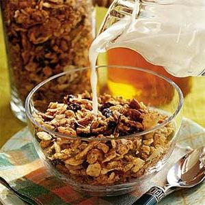 Granola dietary - a healthy breakfast for an active day