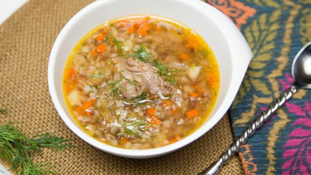 Buckwheat soup with buckwheat