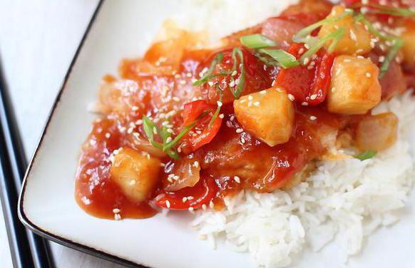 Sweet and sour sauce for chicken (recipe step by step)