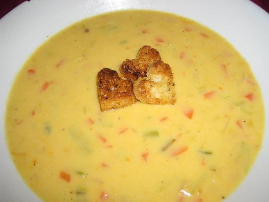 The recipe for cheese soup with chicken is for a diet, and the second for beer is for fun!