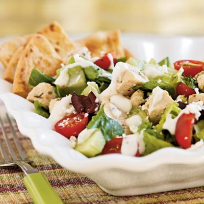 Greek salad with chicken