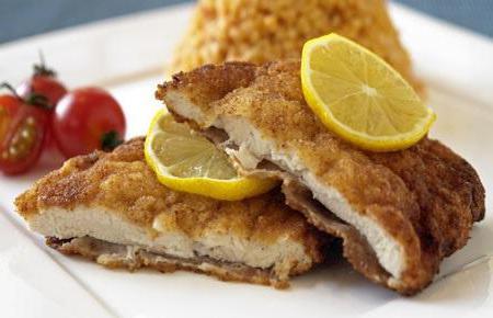 Schnitzel from turkey in oven