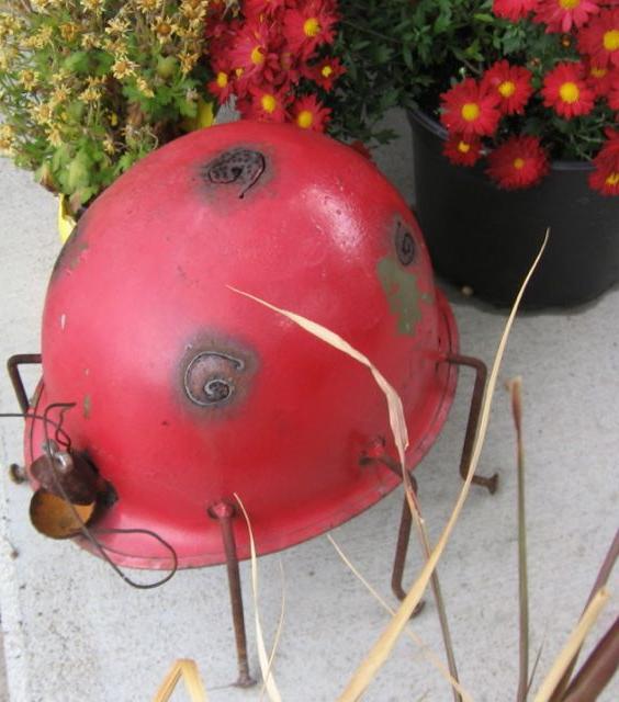 from the helmet to make a ladybug