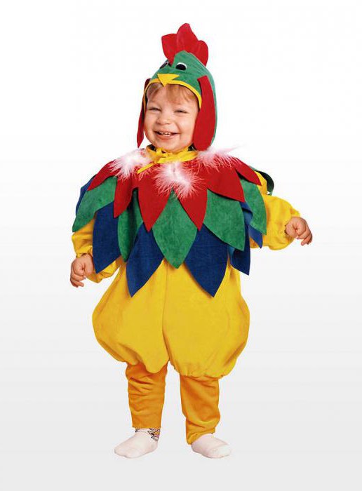 Cock costume for a child with their own hands