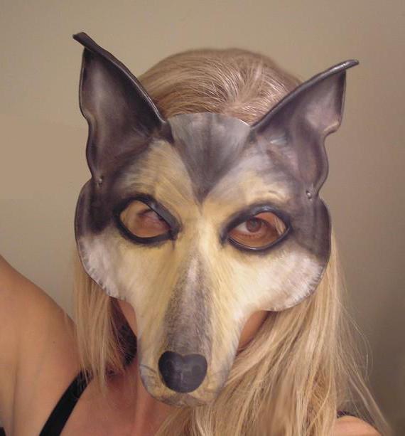 Dog mask with own hands