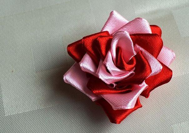 rosette of satin ribbon step by step