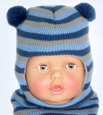 Hat helmet for the boy with knitting needles - how to tie, so that the baby is warm and comfortable?