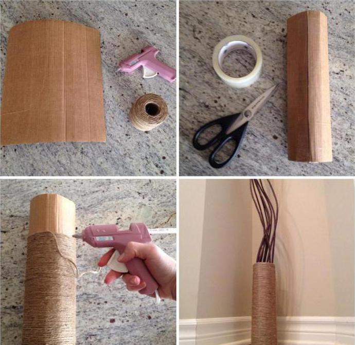 A vase made of cardboard (own hands). Manufacturing process