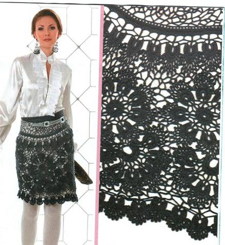 Crocheted skirts with patterns 