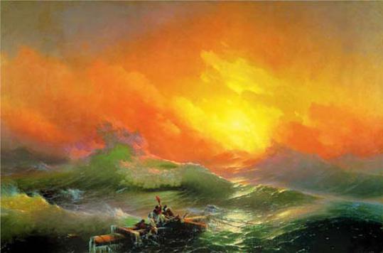 What do the marine painters depict in the paintings? Famous painters who worked in this genre