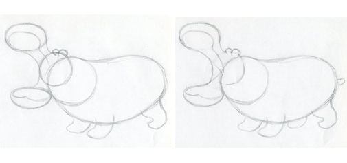 how to draw a hippopotamus 