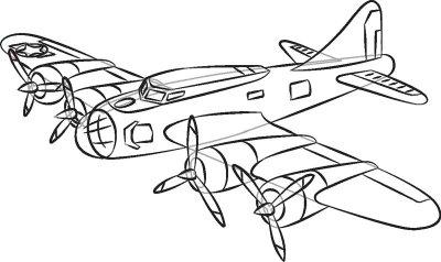 how to draw a passenger plane