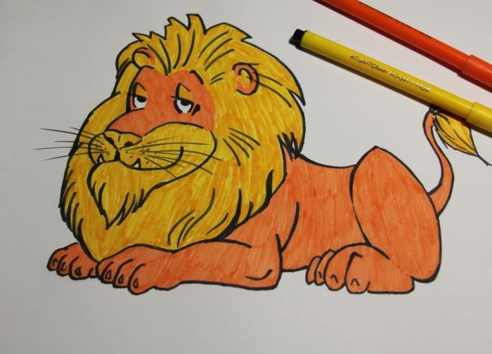 How to draw a lion from a cartoon (for beginners)