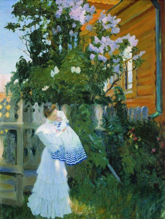 Painting Kustodiev Lilac