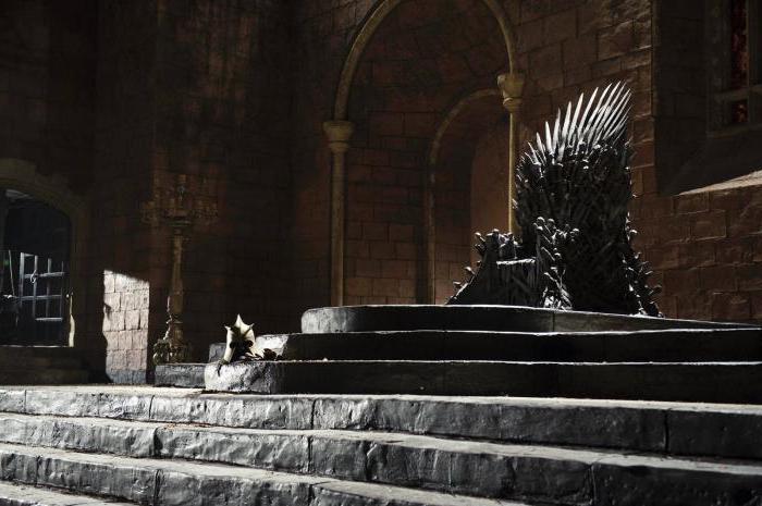 Iron throne ("Game of Thrones"): a symbol of royal power from the swords of defeated enemies