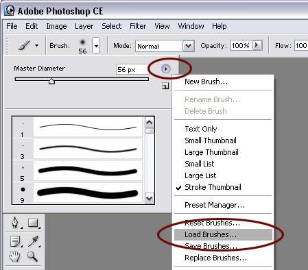 add brushes to photoshop