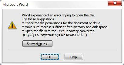 Ошибка ворд. Возникает ошибка при открытии ворда. Как открыть документ ворд если выдает ошибку содержимого.