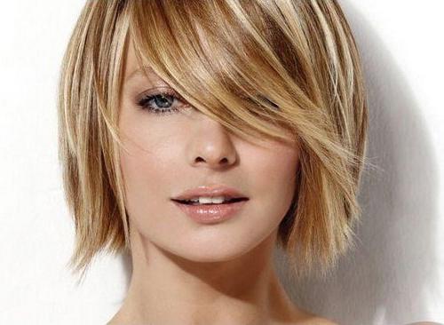 Fashionable square with a short bangs (photo)