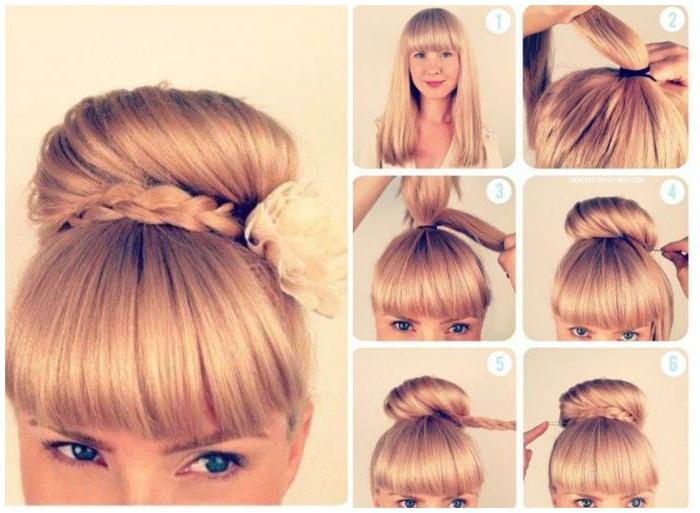 Hairstyles for medium hair in stages
