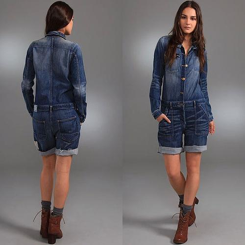 Denim overall with shorts photo