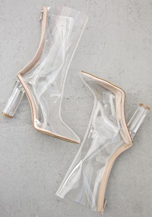 transparent rubber shoes with laces