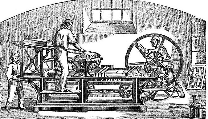 The history of the creation of books, the first steps in printing