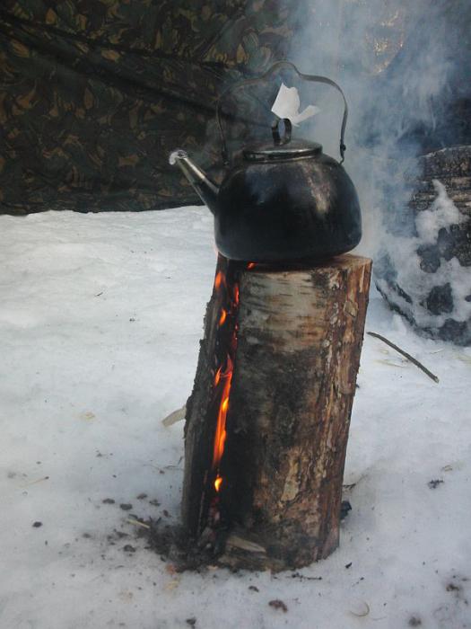 bonfire in the snow