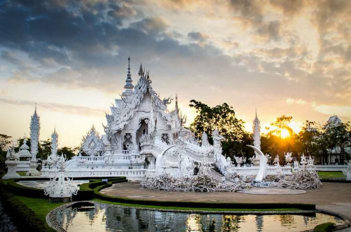 white temple in thailand photo