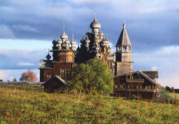 Russian wooden church. Kizhi: monuments of wooden architecture of Russia