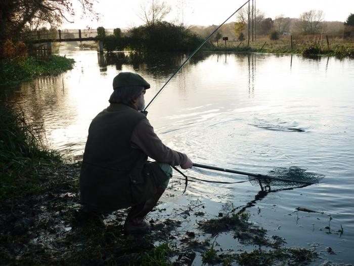 Fishing on a pike in autumn