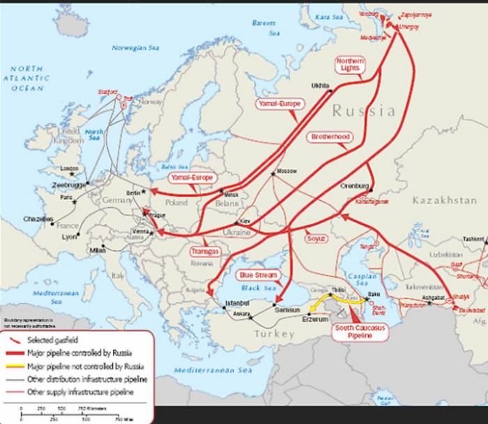 gas pipeline scheme across Ukraine